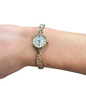 Vintage Hamilton Women’s Watch Gold Tone Stretch Band Quartz FOR PARTS Repair